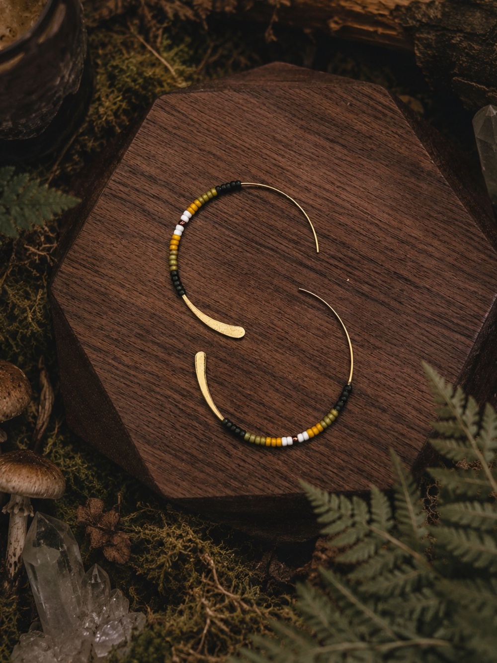 Handcrafted Open Hoop Beaded Earrings
